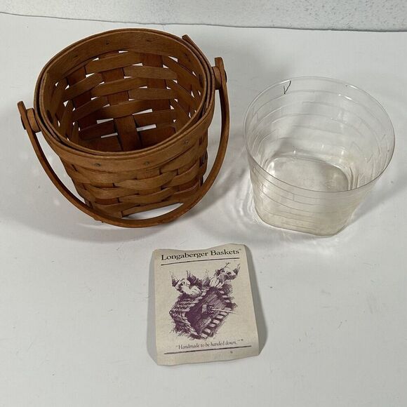 Vintage Longaberger 5" Measuring Basket w/Plastic Liner 1991 Handle Country Farm - Picture 7 of 7